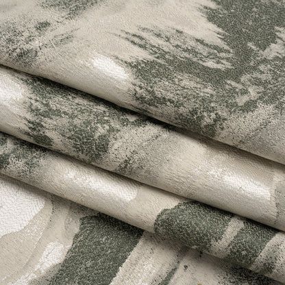 Recycled Polyester Drapery Jacquard - Forest Hazy Landscapes - British Imported Folded