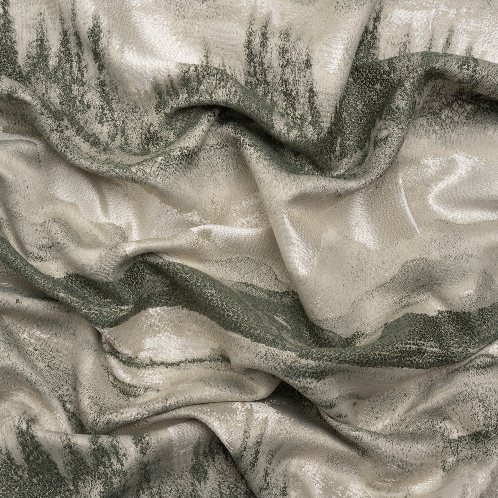 Recycled Polyester Drapery Jacquard - Forest Hazy Landscapes - British Imported