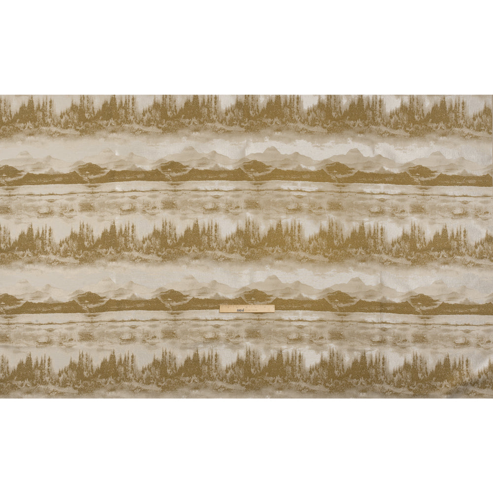 Recycled Polyester Drapery Jacquard - Ochre Hazy Landscapes - British Imported Full