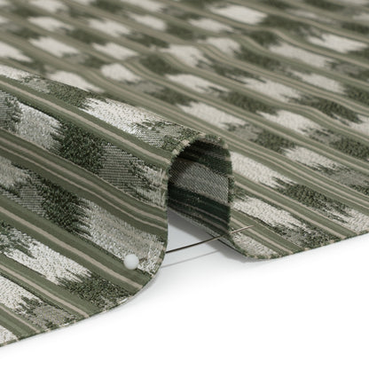 Recycled Polyester Drapery Jacquard - Forest Streaking Stripes - British Imported Detail