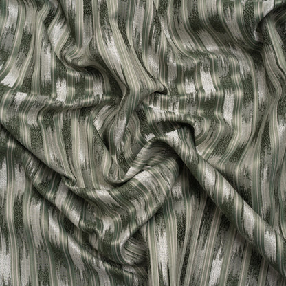 Recycled Polyester Drapery Jacquard - Forest Streaking Stripes - British Imported