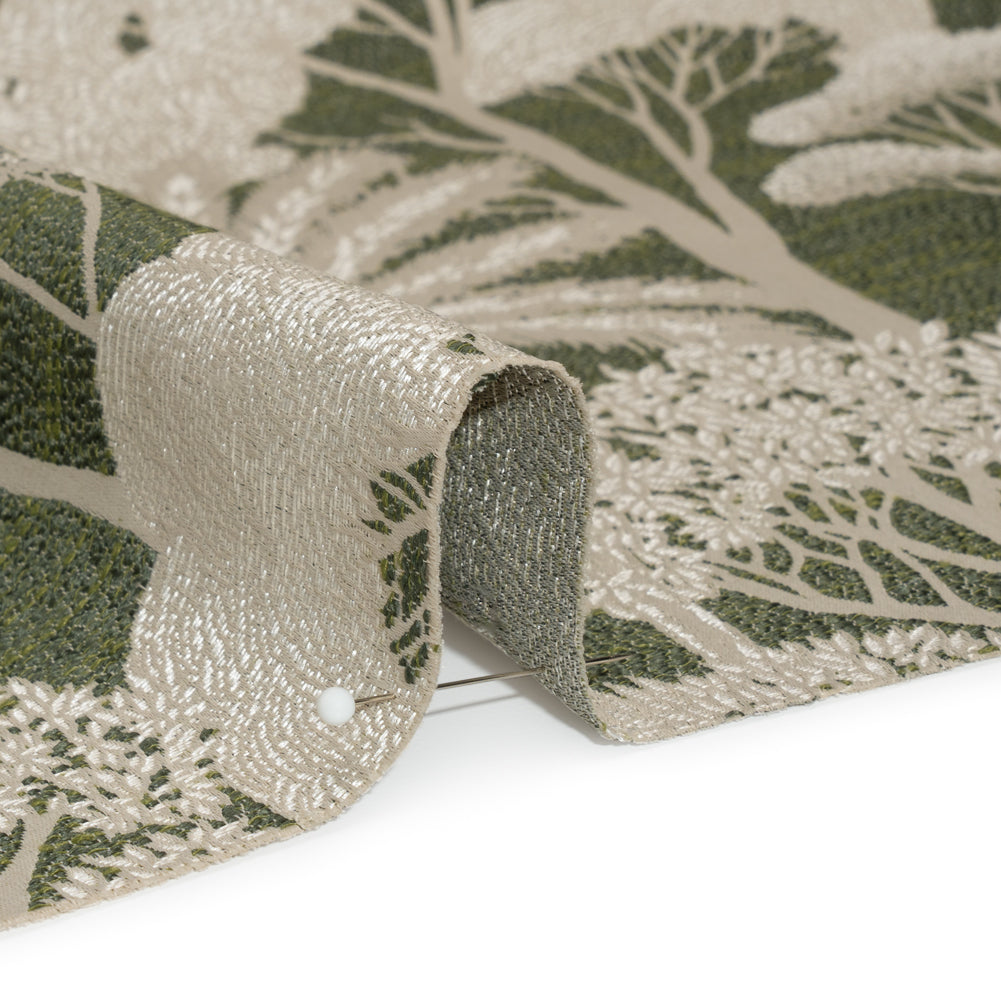 Recycled Polyester Drapery Jacquard - Forest Jungle Trees - British Imported Detail