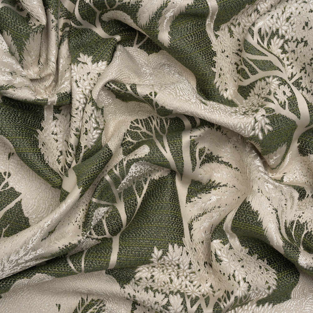 Recycled Polyester Drapery Jacquard - Forest Jungle Trees - British Imported