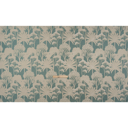 Recycled Polyester Drapery Jacquard - Seafoam Jungle Trees - British Imported Full