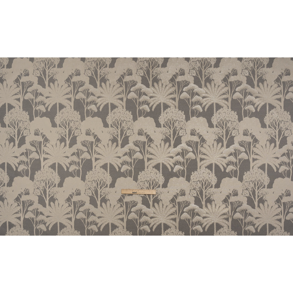 Recycled Polyester Drapery Jacquard - Slate Jungle Trees - British Imported Full