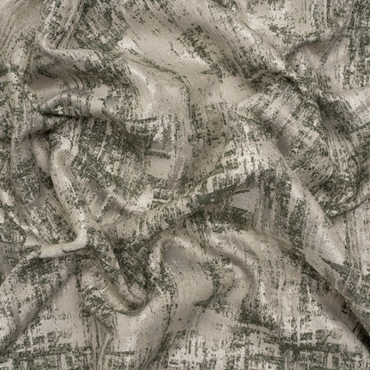 Recycled Polyester Drapery Jacquard - Forest Abstract Strokes - British Imported