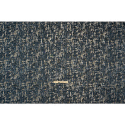 Recycled Polyester Drapery Jacquard - Indigo Abstract Strokes - British Imported Full