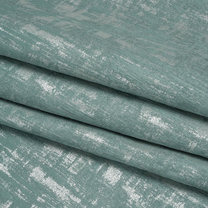 Recycled Polyester Drapery Jacquard - Seafoam Abstract Strokes - British Imported Folded
