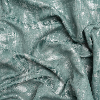 Recycled Polyester Drapery Jacquard - Seafoam Abstract Strokes - British Imported