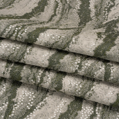 Recycled Polyester Jacquard - Forest Landscape Spots - British Imported Folded