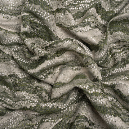 Recycled Polyester Jacquard - Forest Landscape Spots - British Imported