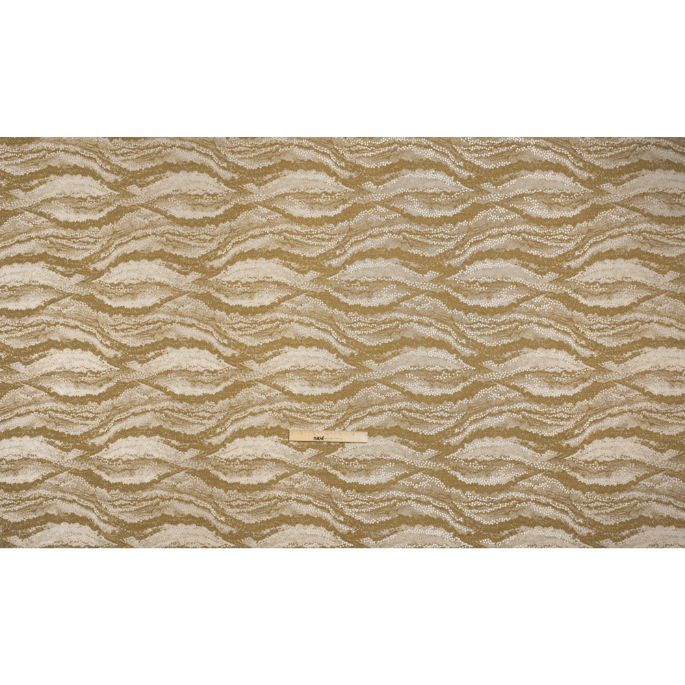 Recycled Polyester Jacquard - Ochre Landscape Spots - British Imported Full