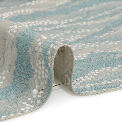 Recycled Polyester Jacquard - Seafoam Landscape Spots - British Imported Detail