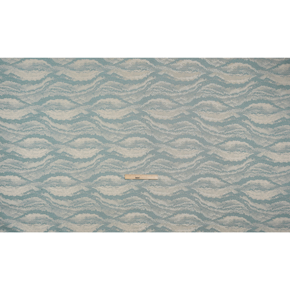Recycled Polyester Jacquard - Seafoam Landscape Spots - British Imported Full