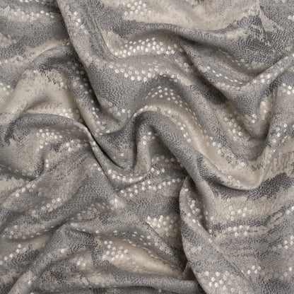 Recycled Polyester Jacquard - Slate Landscape Spots - British Imported