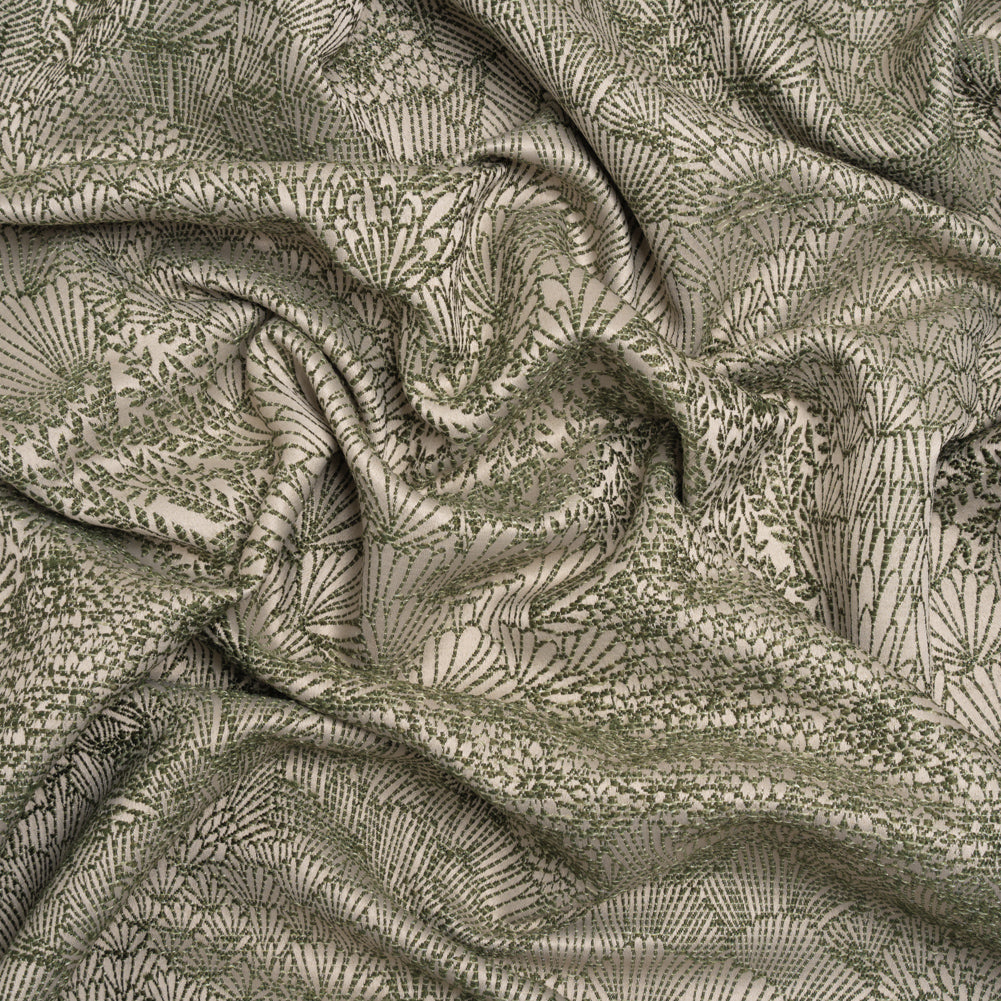 Recycled Polyester Jacquard - Forest Lush Garden - British Imported