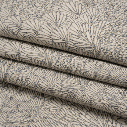 Recycled Polyester Jacquard - Slate Lush Garden - British Imported Folded