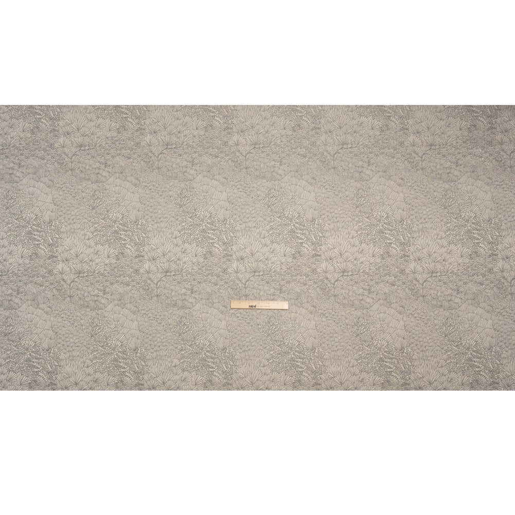 Recycled Polyester Jacquard - Slate Lush Garden - British Imported Full