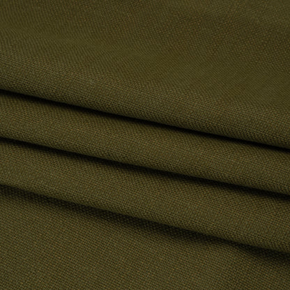 Linen Look Recycled Polyester and Cotton Woven - Olive - British Imported