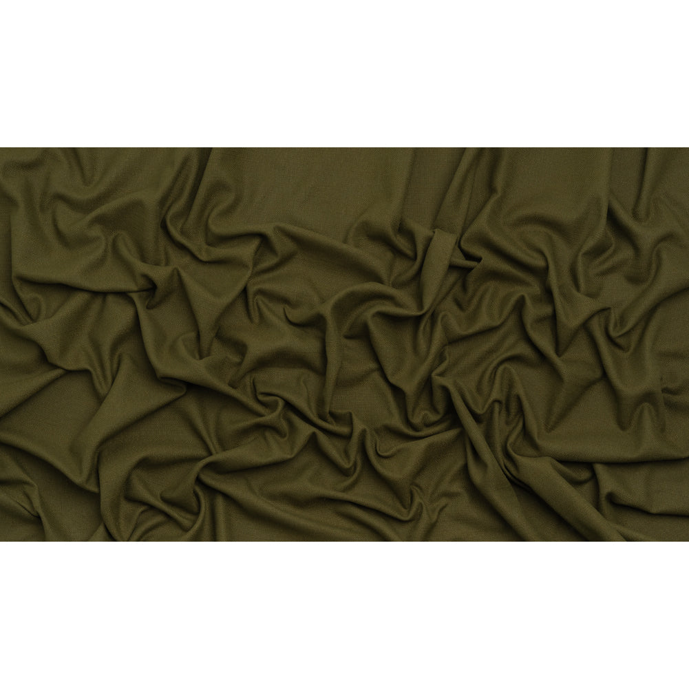 Linen Look Recycled Polyester and Cotton Woven - Olive - British Imported