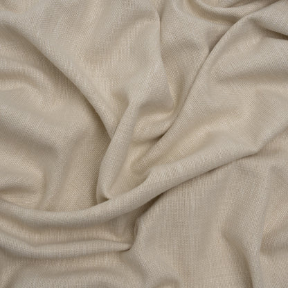 Linen Look Recycled Polyester and Cotton Woven - Oyster - British Imported
