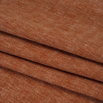 Linen Look Recycled Polyester and Cotton Woven - Paprika - British Imported