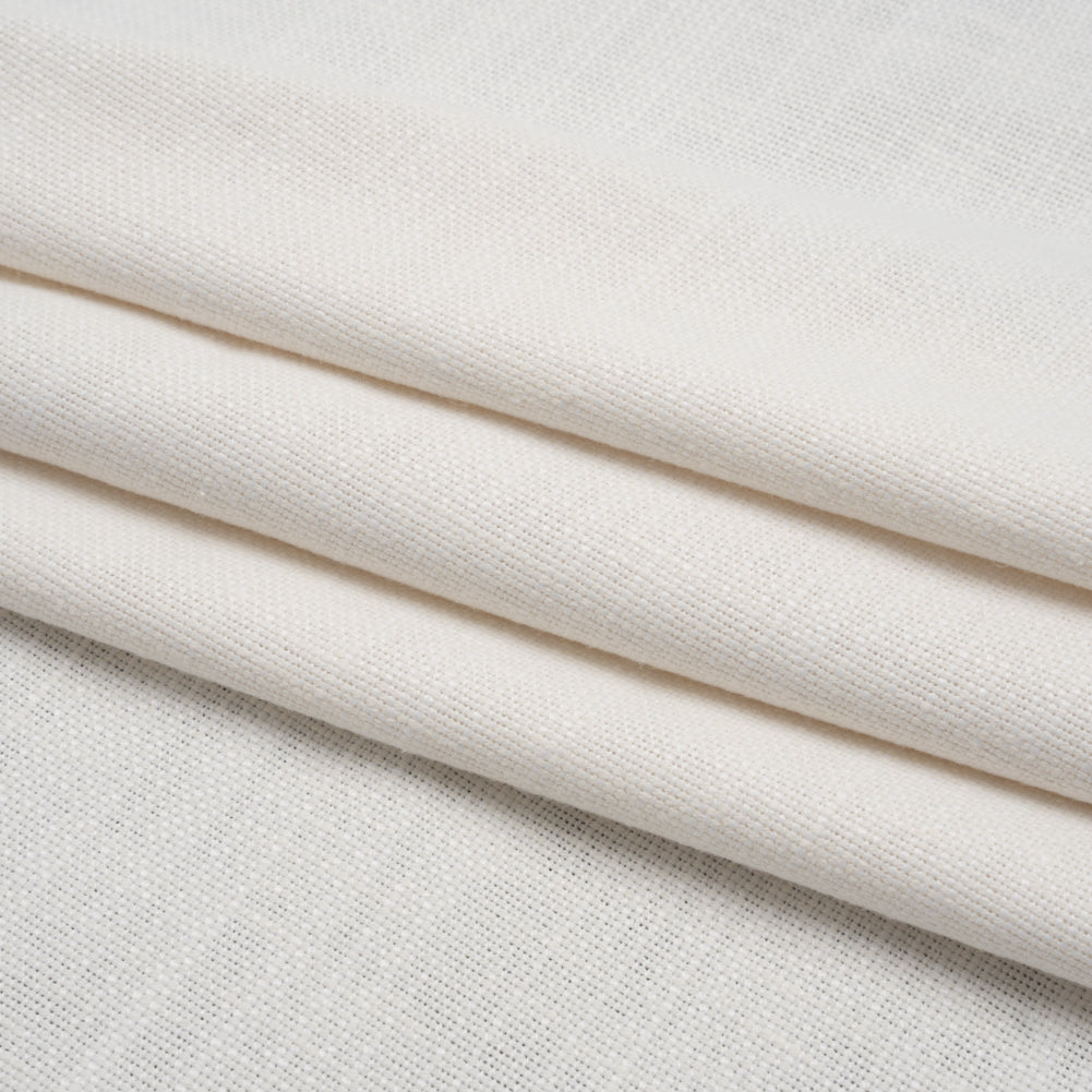 Linen Look Recycled Polyester and Cotton Woven - Pearl - British Imported