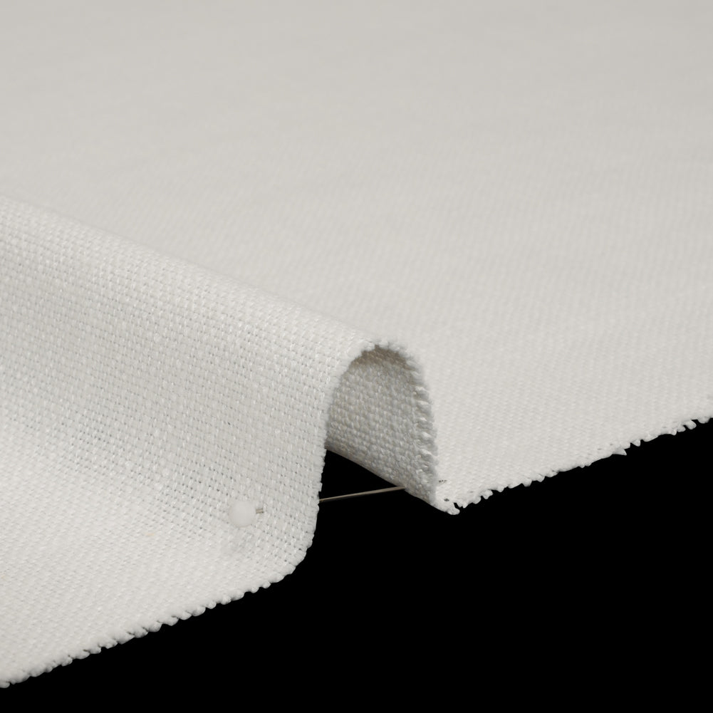 Linen Look Recycled Polyester and Cotton Woven - Pearl - British Imported