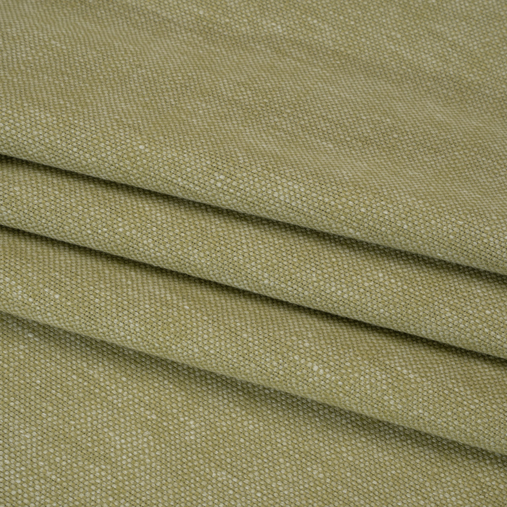 Linen Look Recycled Polyester and Cotton Woven - Pistachio - British Imported