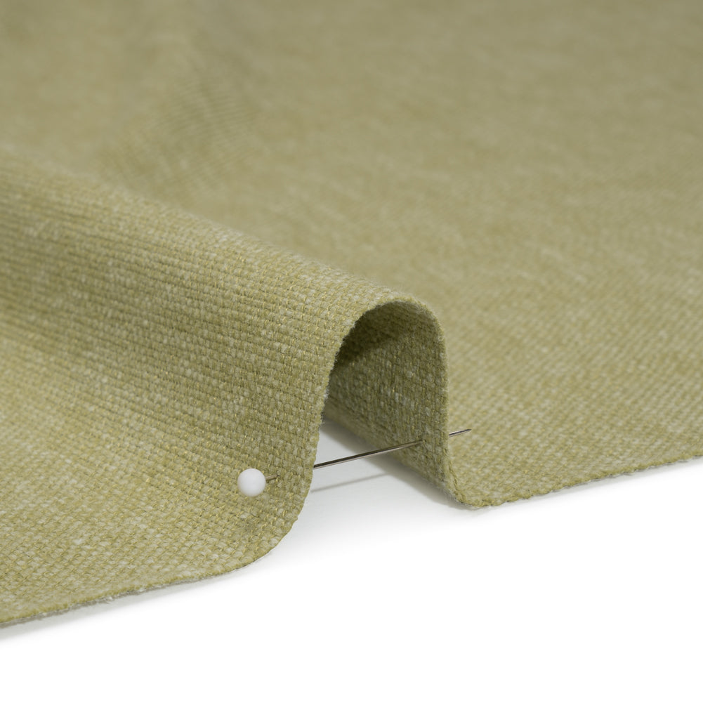 Linen Look Recycled Polyester and Cotton Woven - Pistachio - British Imported