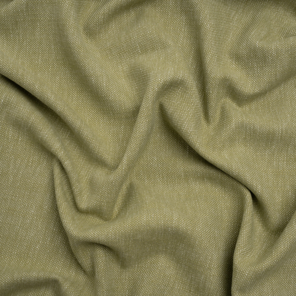 Linen Look Recycled Polyester and Cotton Woven - Pistachio - British Imported