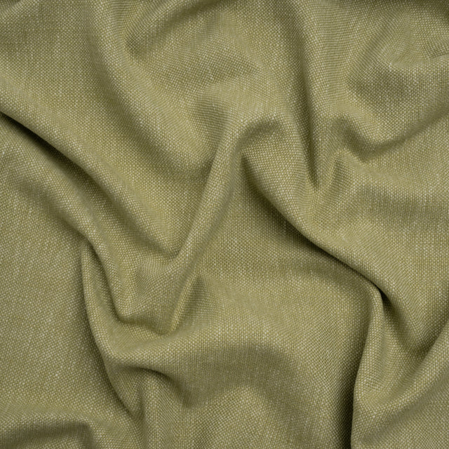Linen Look Recycled Polyester and Cotton Woven - Pistachio - British Imported