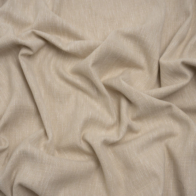 Linen Look Recycled Polyester and Cotton Woven - Putty - British Imported