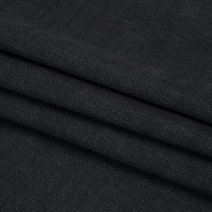 Linen Look Recycled Polyester and Cotton Woven - Raven - British Imported