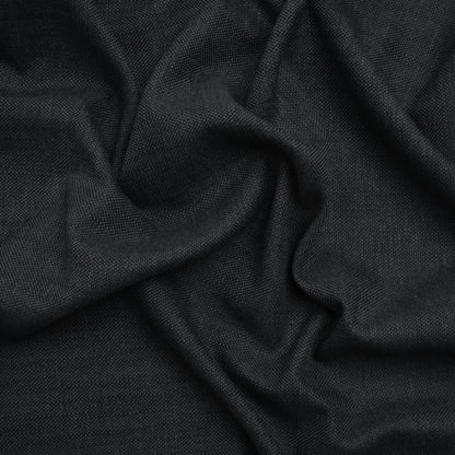 Linen Look Recycled Polyester and Cotton Woven - Raven - British Imported