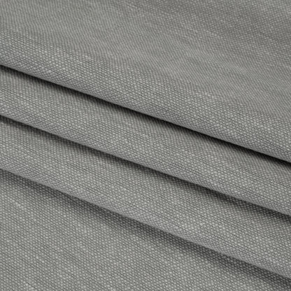 Linen Look Recycled Polyester and Cotton Woven - Silver - British Imported