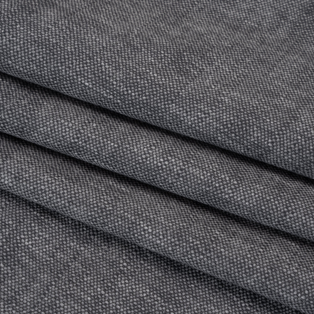 Linen Look Recycled Polyester and Cotton Woven - Slate - British Imported - Folded