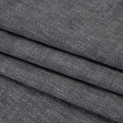 Linen Look Recycled Polyester and Cotton Woven - Slate - British Imported