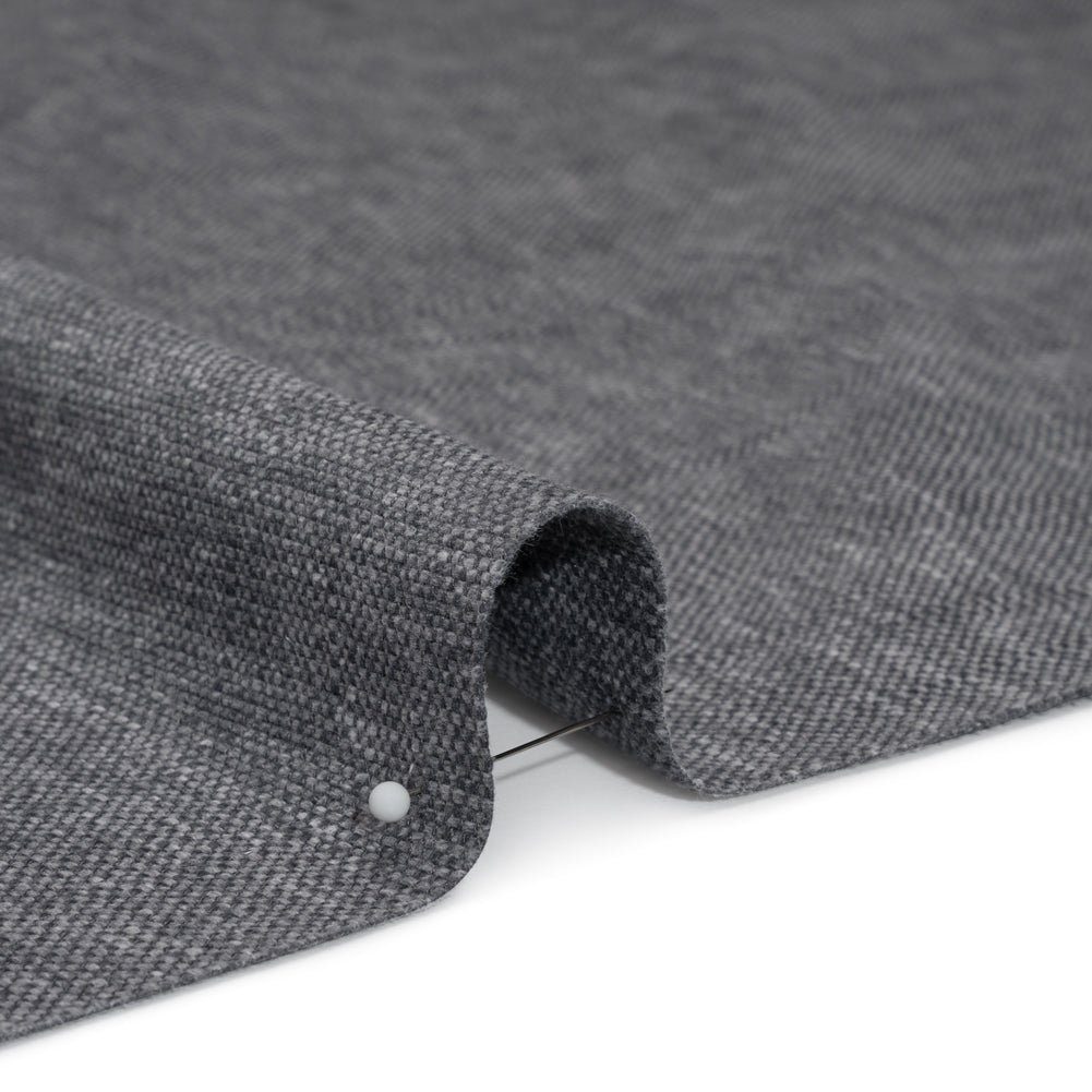 Linen Look Recycled Polyester and Cotton Woven - Slate - British Imported - Detail