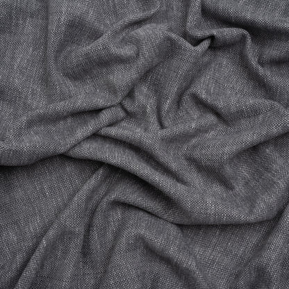 Linen Look Recycled Polyester and Cotton Woven - Slate - British Imported