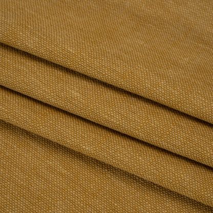 Linen Look Recycled Polyester and Cotton Woven - Tumeric - British Imported