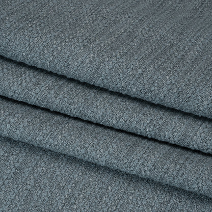 Textured Recycled Polyester Woven - Chambray Boucle Stripes - British Imported