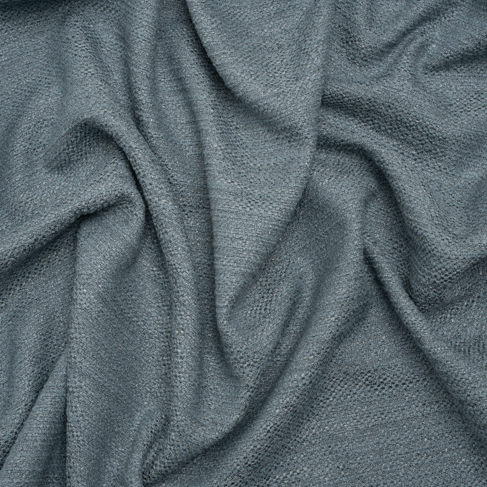 Textured Recycled Polyester Woven - Chambray Boucle Stripes - British Imported