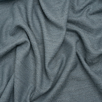 Textured Recycled Polyester Woven - Chambray Boucle Stripes - British Imported