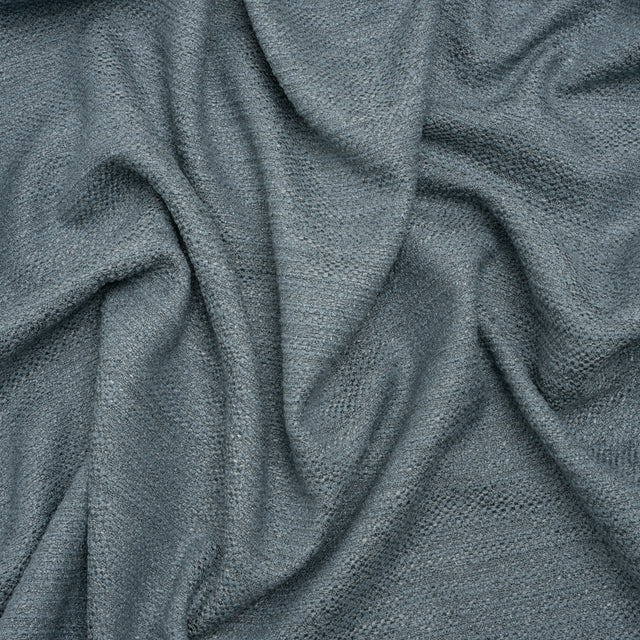 Textured Recycled Polyester Woven - Chambray Boucle Stripes - British Imported