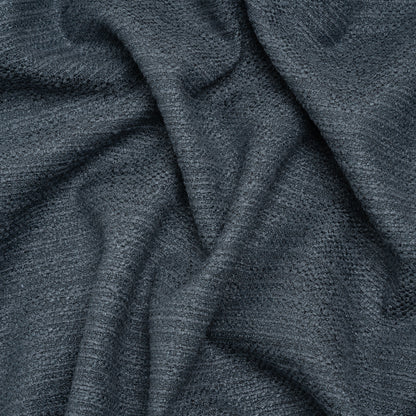Textured Recycled Polyester Woven - Denim Boucle Stripes - British Imported