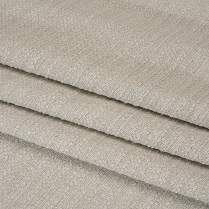 Textured Recycled Polyester Woven - Dove Boucle Stripes - British Imported