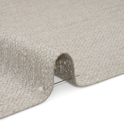 Textured Recycled Polyester Woven - Dove Boucle Stripes - British Imported