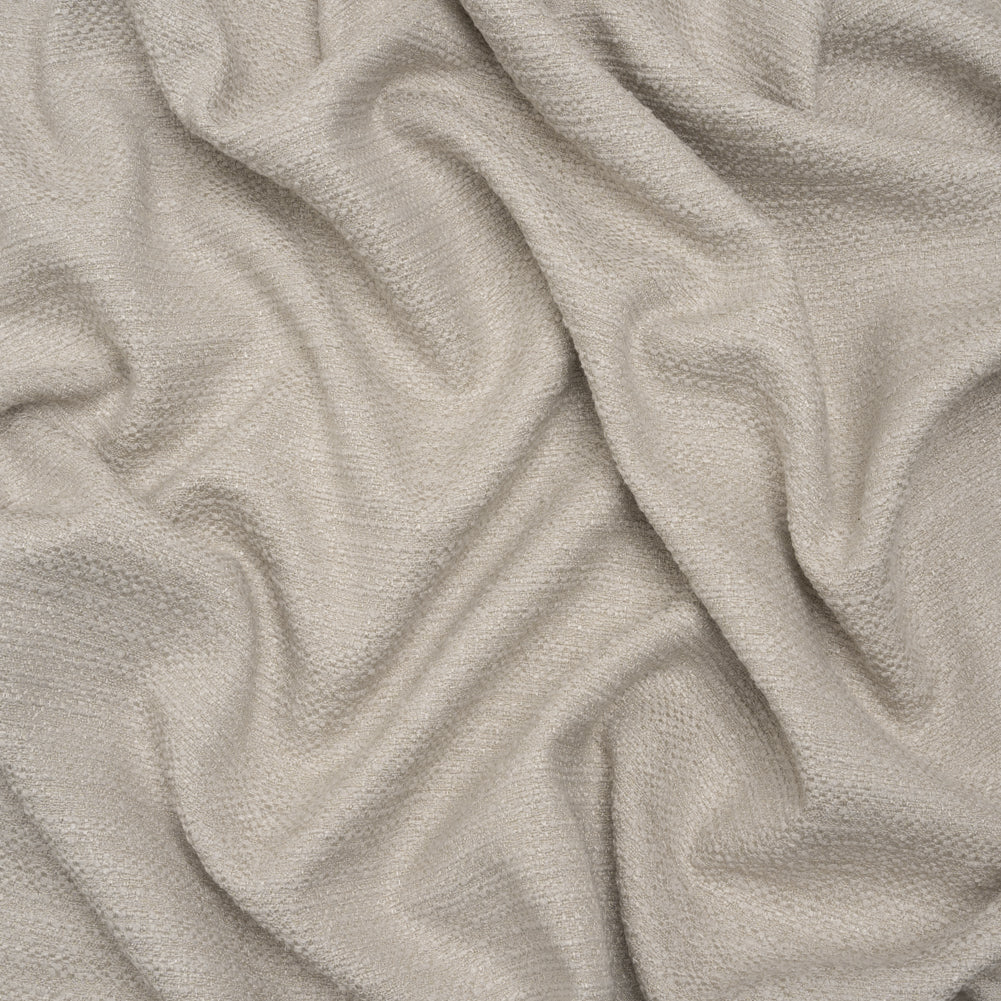 Textured Recycled Polyester Woven - Dove Boucle Stripes - British Imported