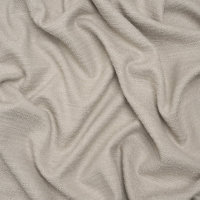 Textured Recycled Polyester Woven - Dove Boucle Stripes - British Imported